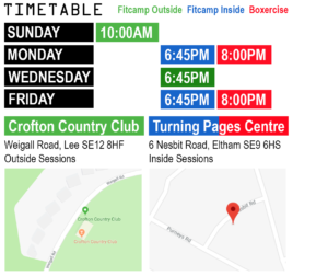 Fitcamp Timetable & locations